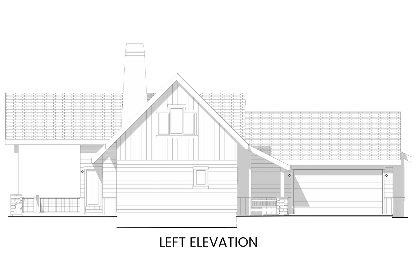 Cabin-Plan-with-Front-Porch-for-Sites-with-a-Rear-View-Left-Elevation-Rocky-Mountain-Plan-Company-Lake-Agnes