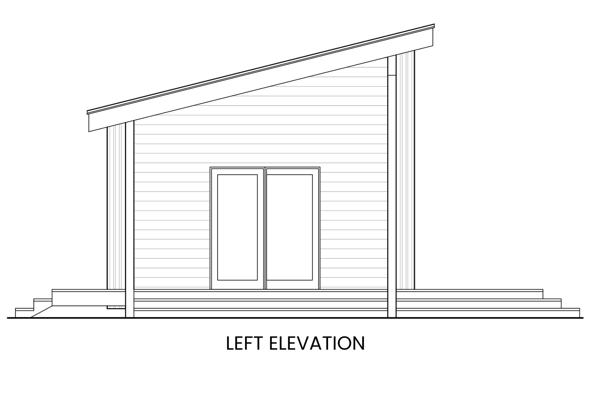 Contemporary-Tiny-Home-Plan-Left-Elevation-Rocky-Mountain-Plan-Company-Snapdragon