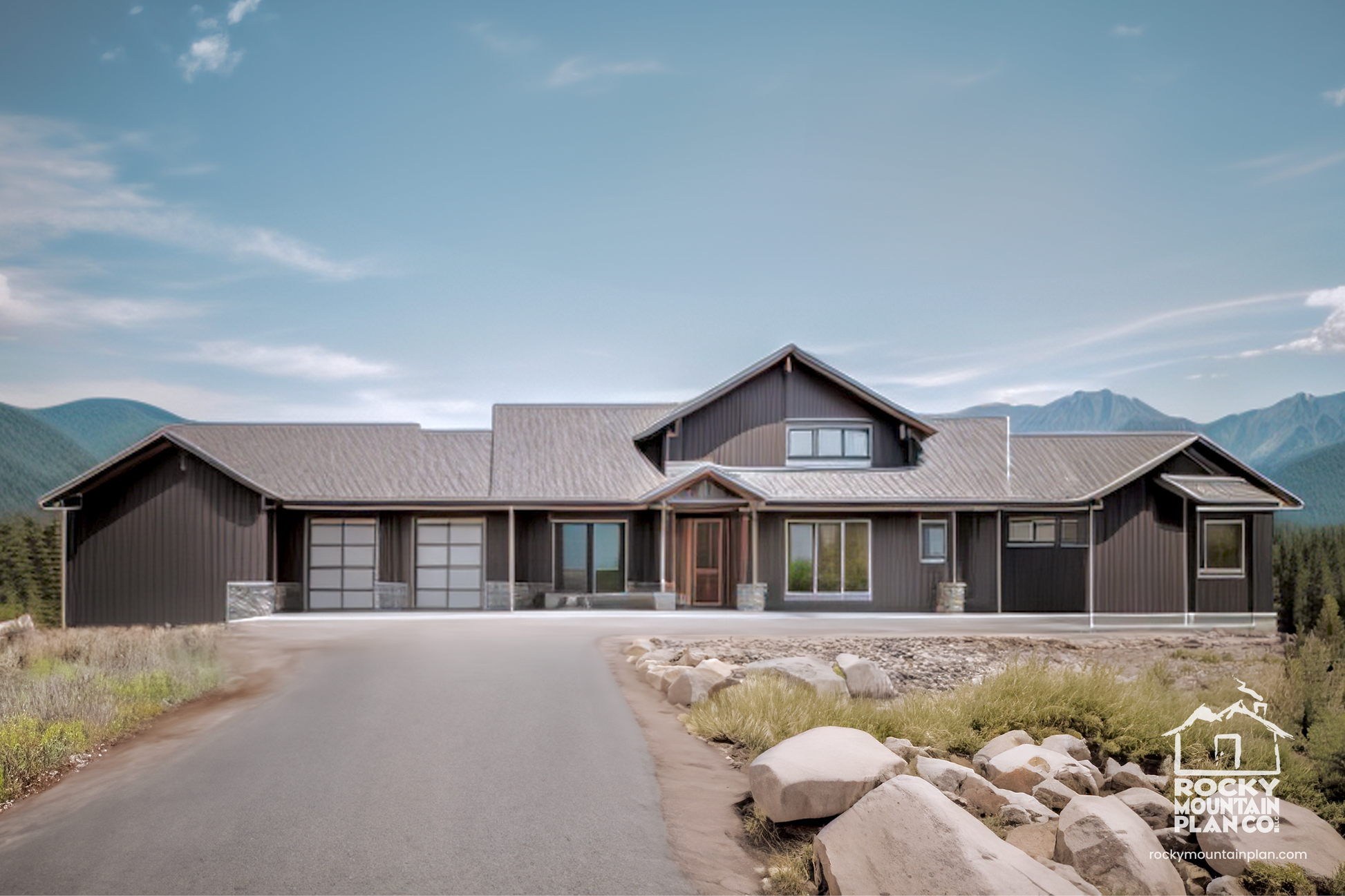 Country-Craftsman-Lodge-Plan-with-Lower-Level-Expansion-Suited-For-Wide-Lots-Exterior-Rocky-Mountain-Plan-Company-Boreas-Pass