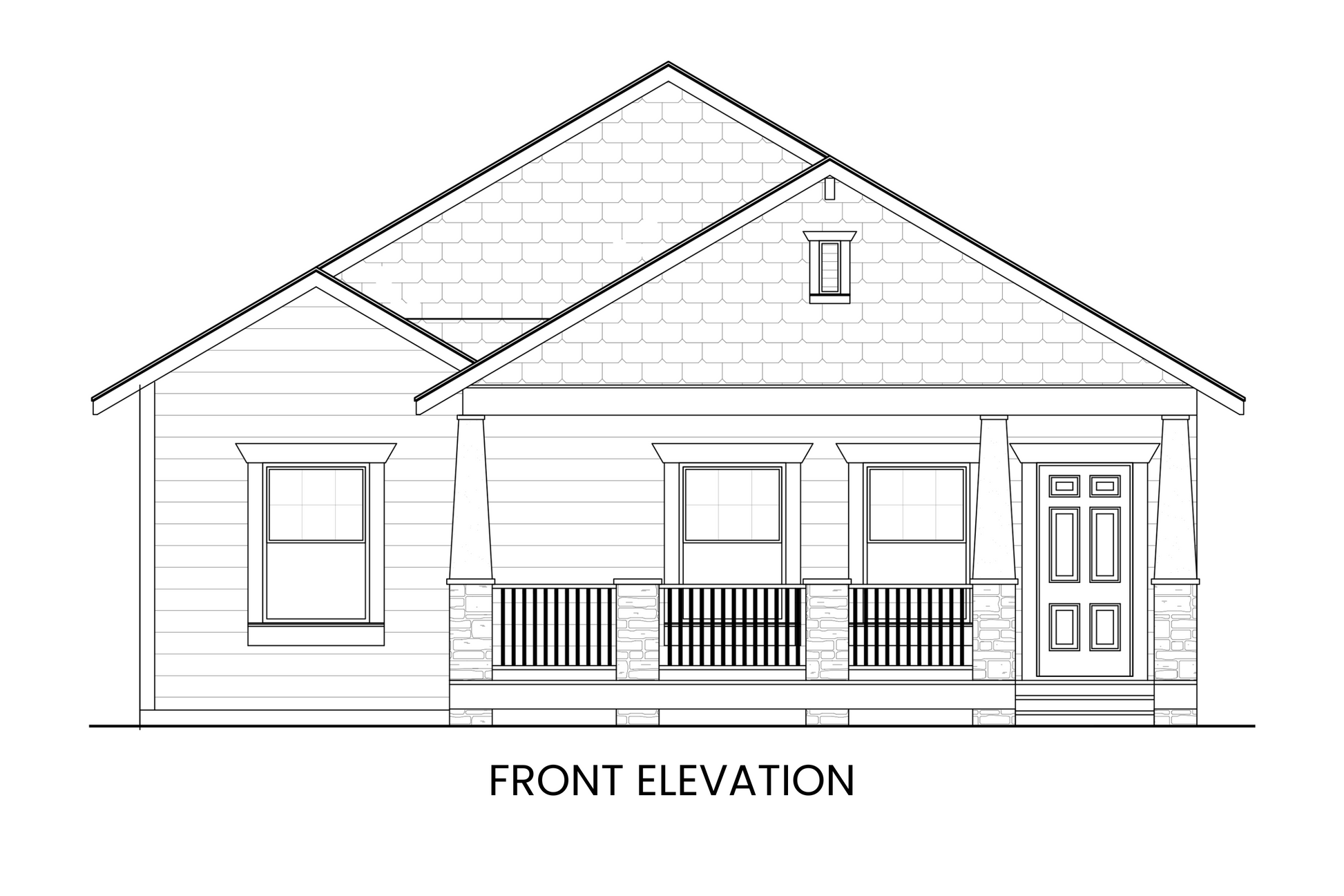 Craftsman-Cabin-Ranch-Plan-with-Three-Bedrooms-Front-Elevation-Imogene-Lake