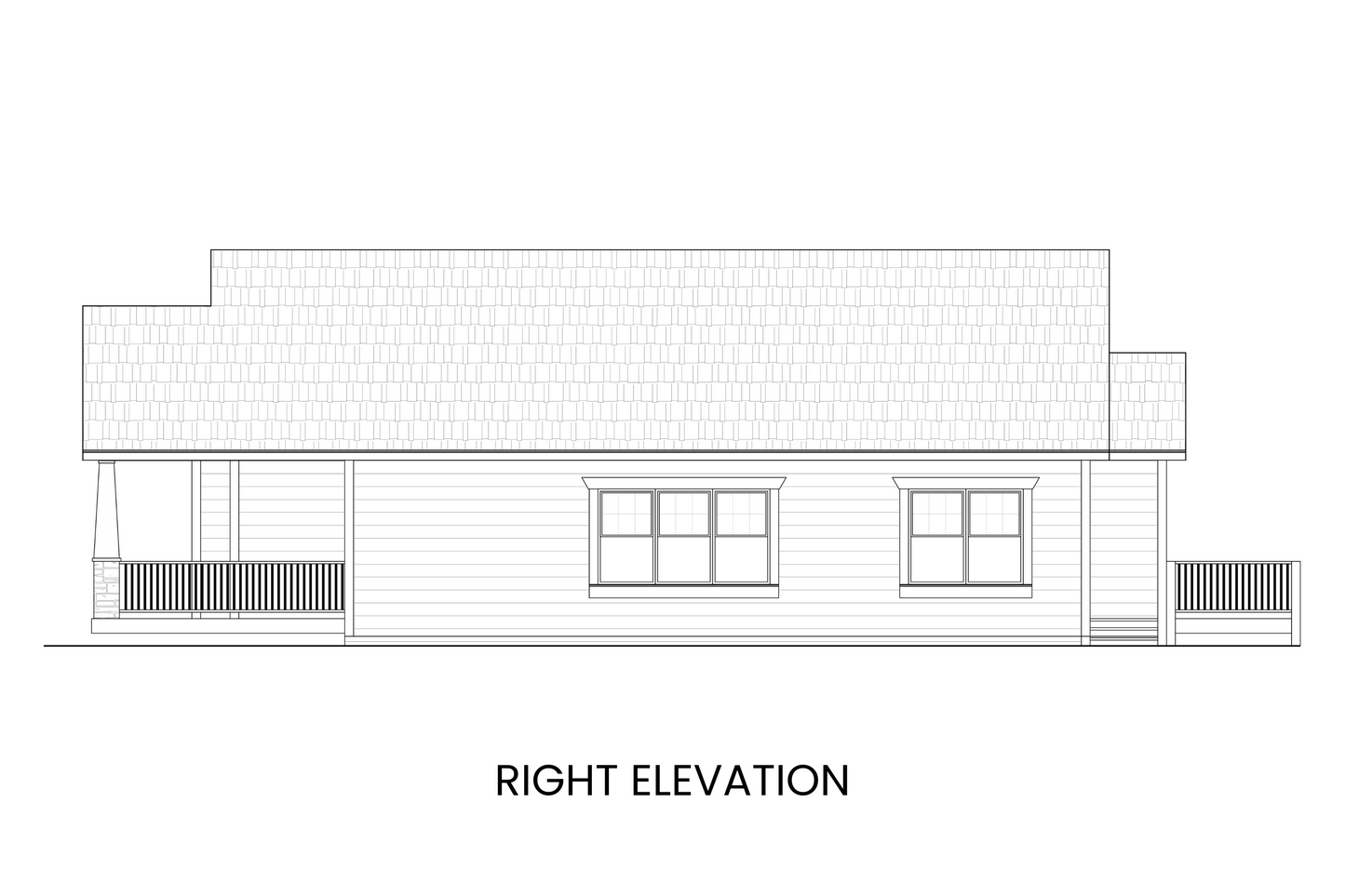 Craftsman-Cabin-Ranch-Plan-with-Three-Bedrooms-Right-Elevation-Imogene-Lake