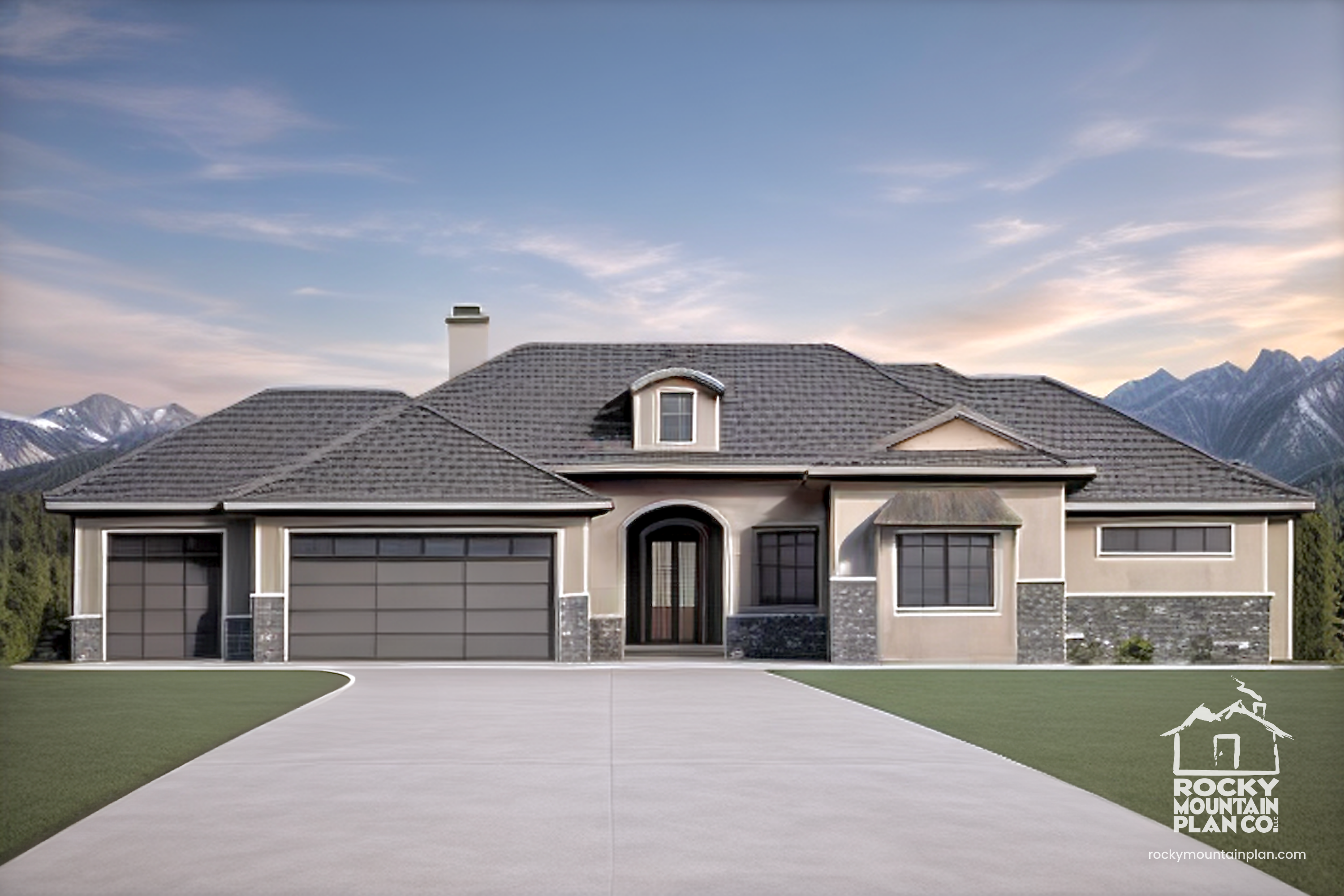 Elegant-Tuscan-Four-Bedroom-Plan-Exterior-Rocky-Mountain-Plan-Company-Cucharas-River