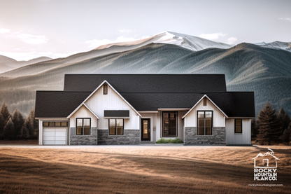Four-Bedroom-Modern-Farmhouse-Ranch-Plan-Exterior-Rocky-Mountain-Plan-Company-Beech