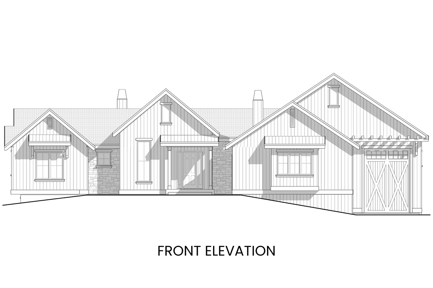 Luxurious-Modern-Farmhouse-Plan-with-RV-Garage-Front-Elevation-Rocky-Mountain-Plan-Company-Prickly-Rose