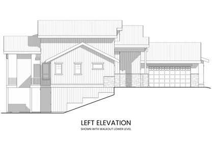 Modern Cabin Plan Exterior Left Elevation Rocky Mountain Plan Company Arctic Lupine