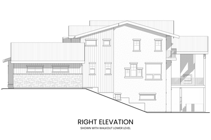 Modern Cabin Plan Exterior Right Elevation Rocky Mountain Plan Company Arctic Lupine