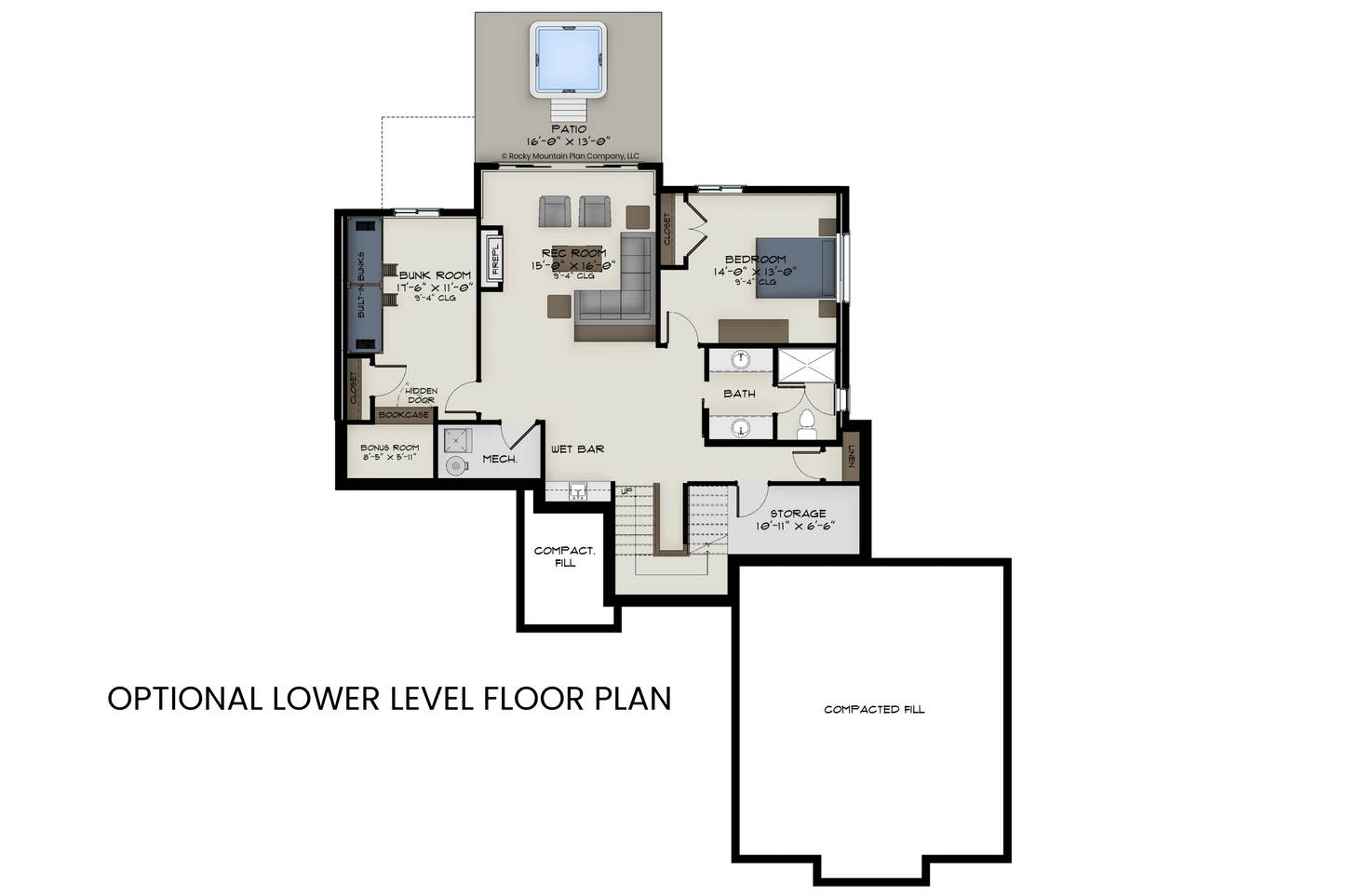 Modern-Cabin-Plan-Lower-Level-Floor-Plan-Rocky-Mountain-Plan-Company-Arctic-Lupine