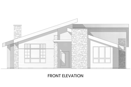 Modern-Courtyard-Ranch-Plan-Front-Elevation-Rocky-Mountain-Plan-Company-Dawn-Redwood