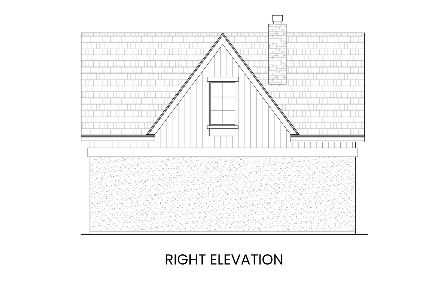 Right side elevation of a Modern Farmhouse carriage house highlighting its compact and versatile structure.