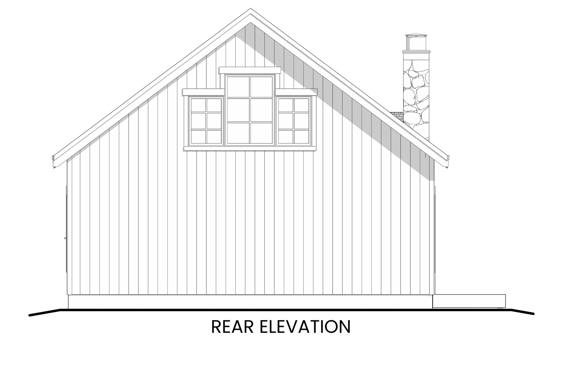 Modern-Farmhouse-ADU-Plan-Rear-Elevation-Rocky-Mountain-Plan-Company-Lark-Bunting