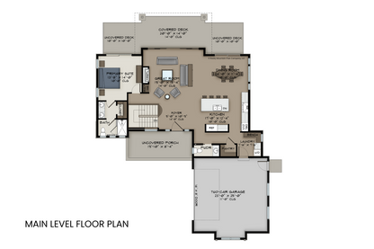 1,388 sq ft layout with an open-concept great room, spacious kitchen, private primary suite, and mudroom entry from the garage.