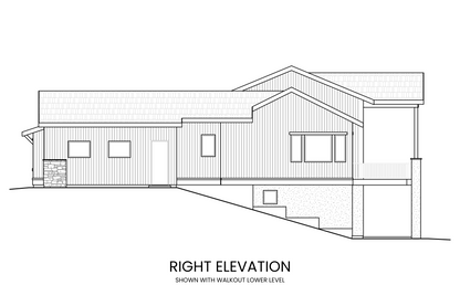 Highlighting the home’s hillside-adapted design with a walkout lower level.