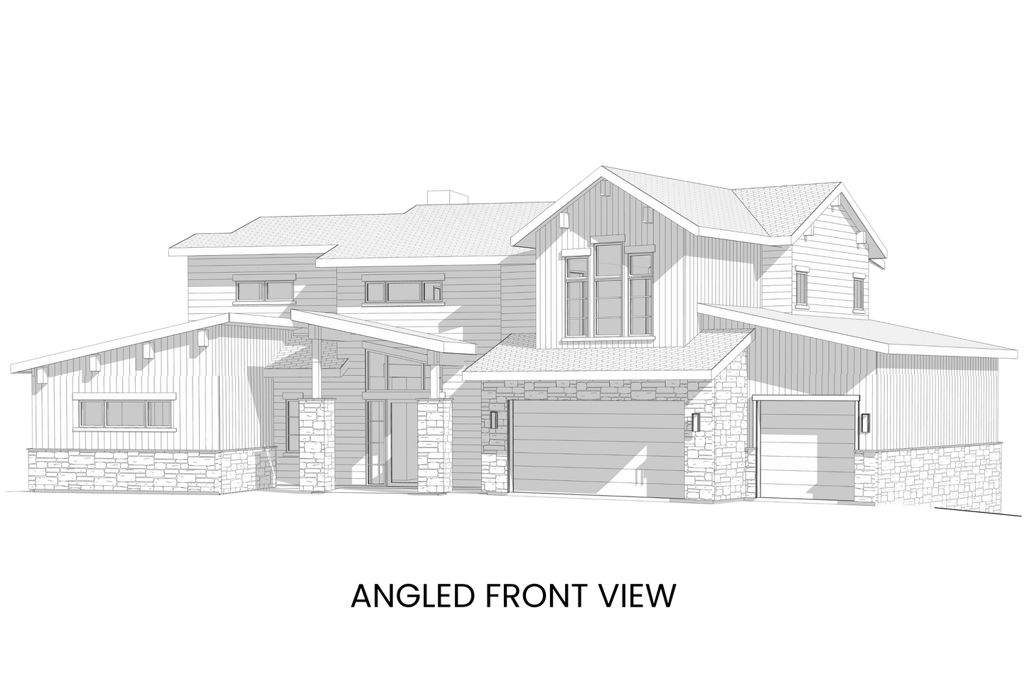 Modern-House-Plan-with-Four-Bedrooms-Front-View-Rocky-Mountain-Plan-Company-Citadel-Peaks