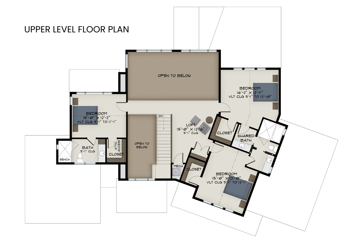 Modern-House-Plan-with-Four-Bedrooms-Upper-Level-Floor-Plan-Rocky-Mountain-Plan-Company-Citadel-Peaks