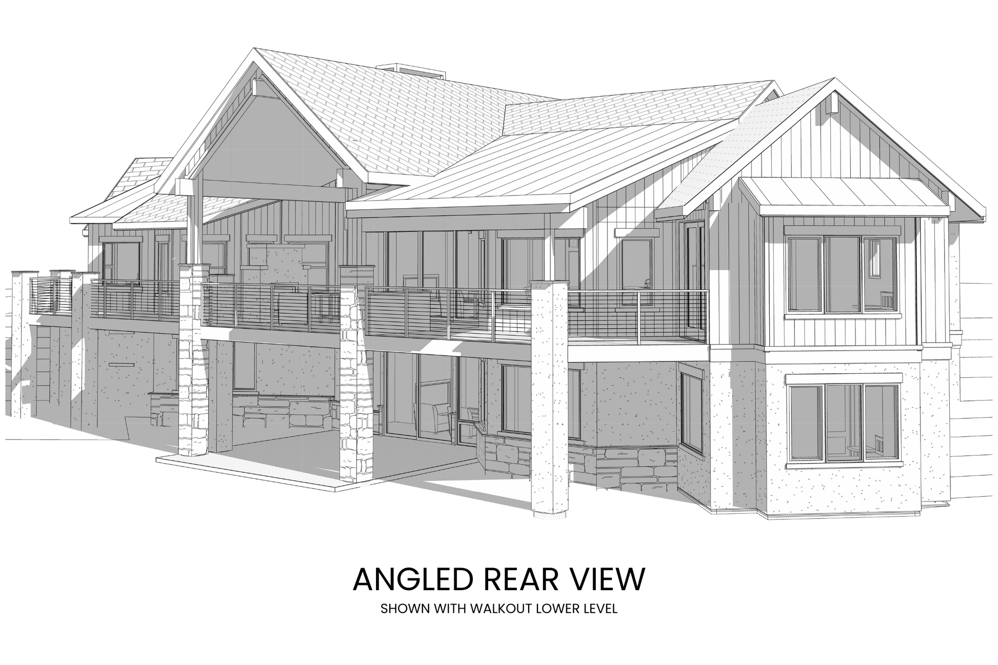 Modern-Lodge-Hillside-House-Plan-Rear-View-Rocky-Mountain-Plan-Company-Wolf-Mountain