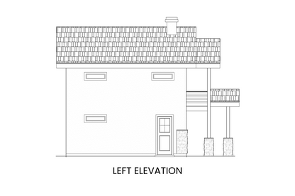 Side view showcasing the partially covered deck, vaulted ceilings, and compact footprint.