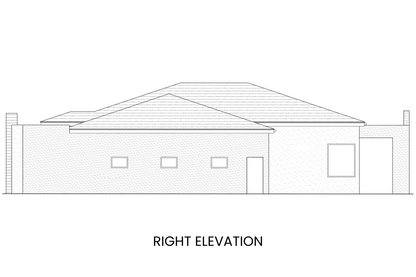 Modern Prairie Ranch Home Plan Right Elevation View Rocky Mountain Plan Company Cypress