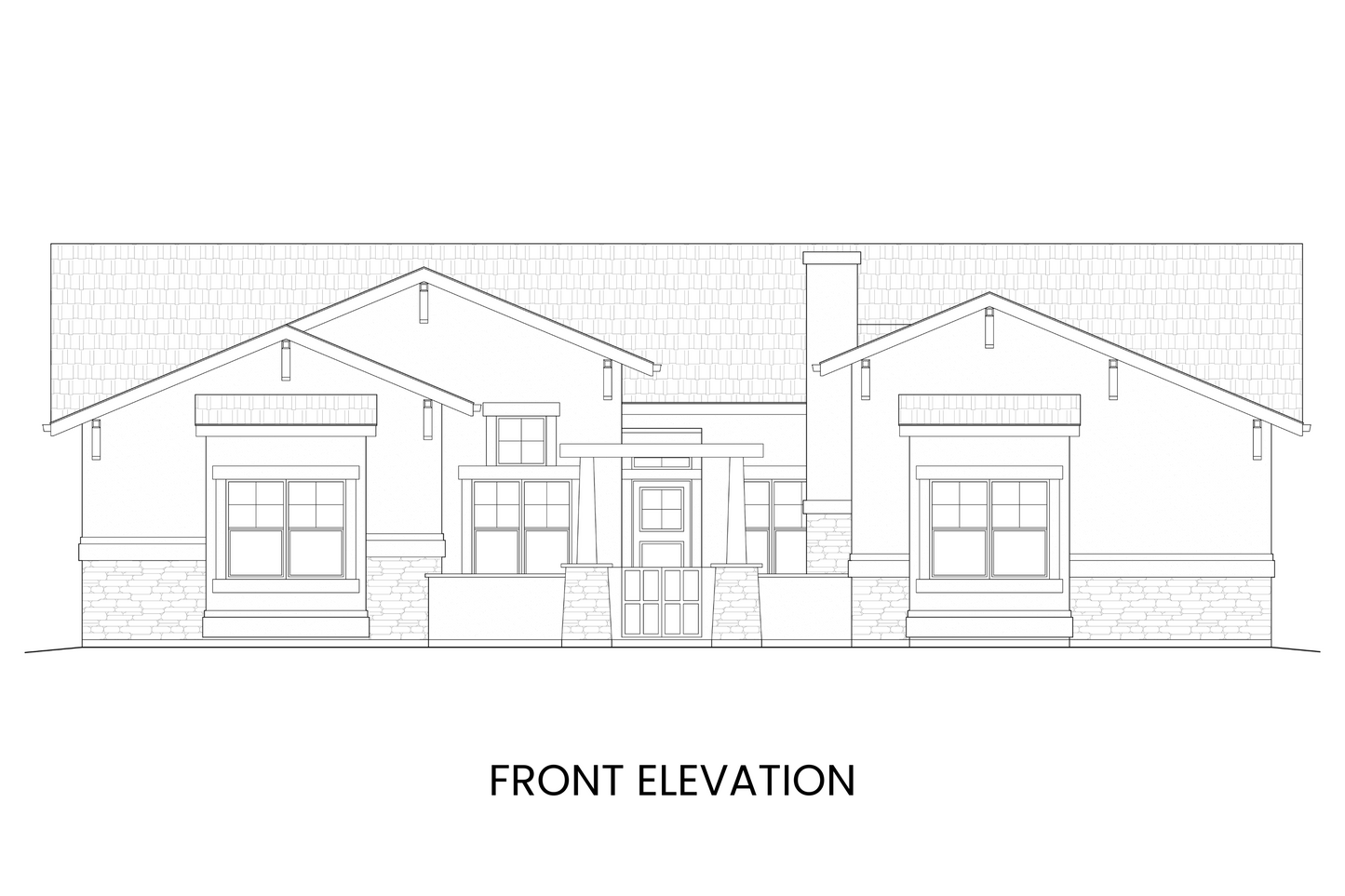 Front elevation of Annette Lake showcasing the welcoming courtyard entrance and classic Craftsman architectural features.