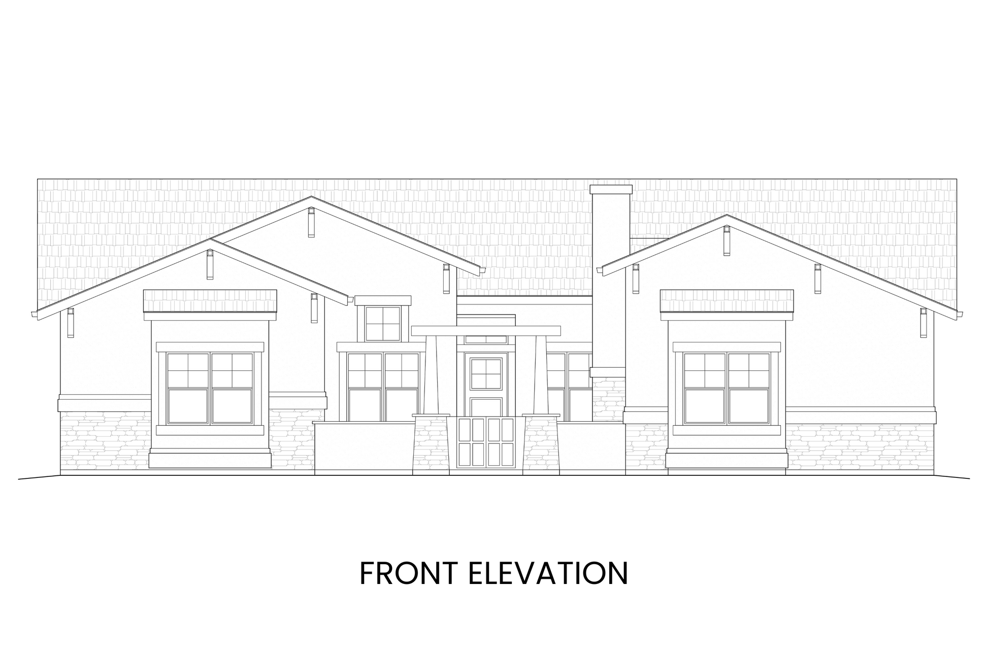 Front elevation of Annette Lake showcasing the welcoming courtyard entrance and classic Craftsman architectural features.