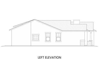 Right side elevation of Annette Lake showing the layout of windows and detailing along the single-level facade.