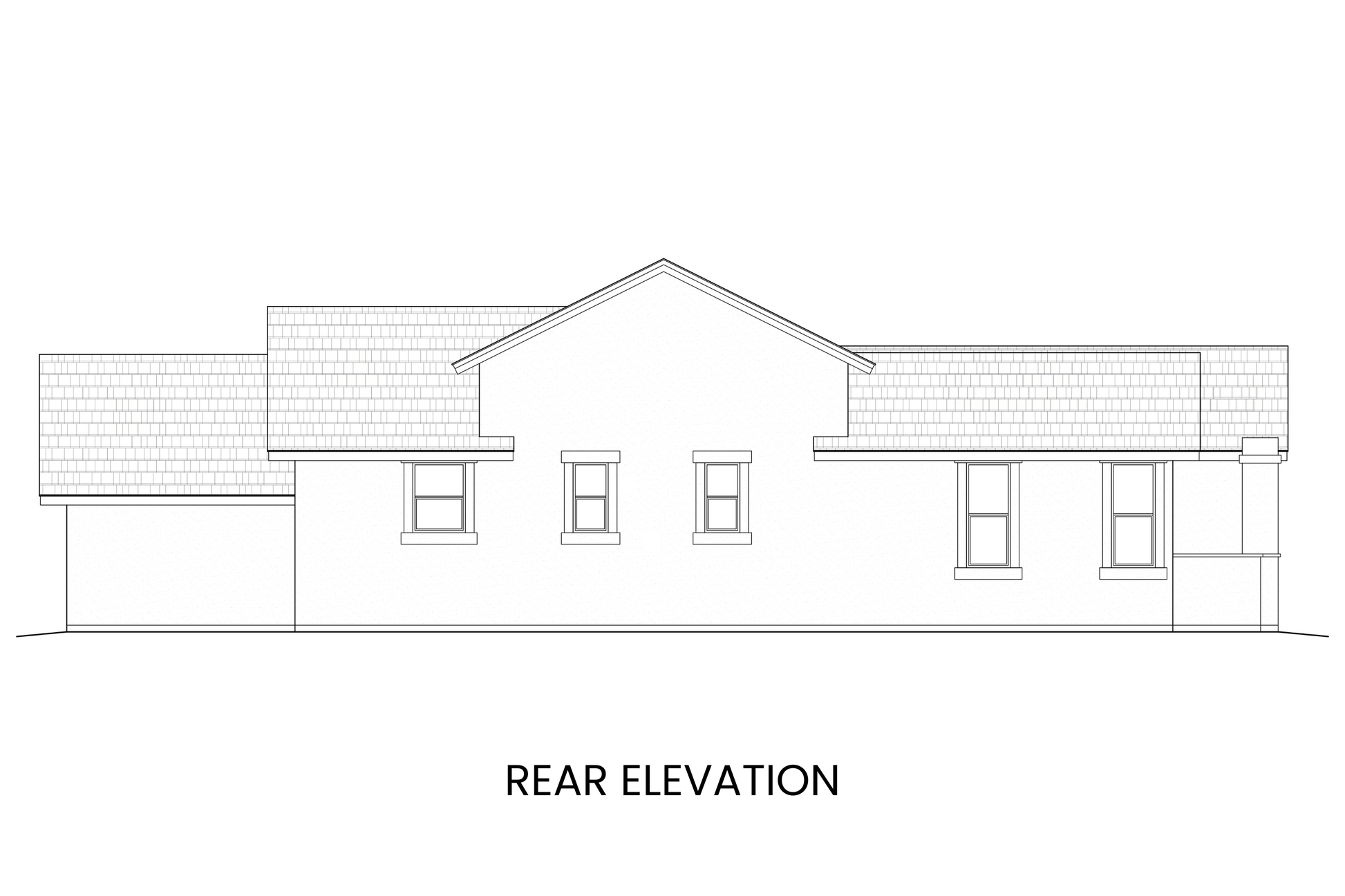 Rear elevation of Alice Lake highlighting the large windows and elegant roofline.