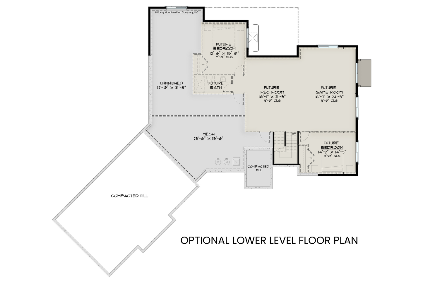 Three-Bedroom-Open-Floor-Plan-with-Lower-Level-Expansion-Lower-Level-Floor-Plan-Rocky-Mountain-Plan-Company-Dudley-Lake