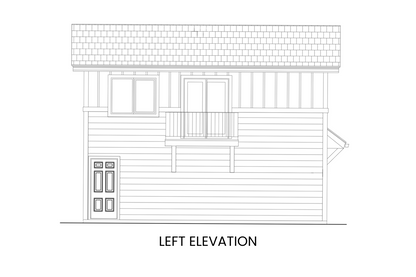 Two-Bedroom-Carriage-House-Plan-Garage-Level-Left-Elevation-Rocky-Mountain-Plan-Company-Dandelion