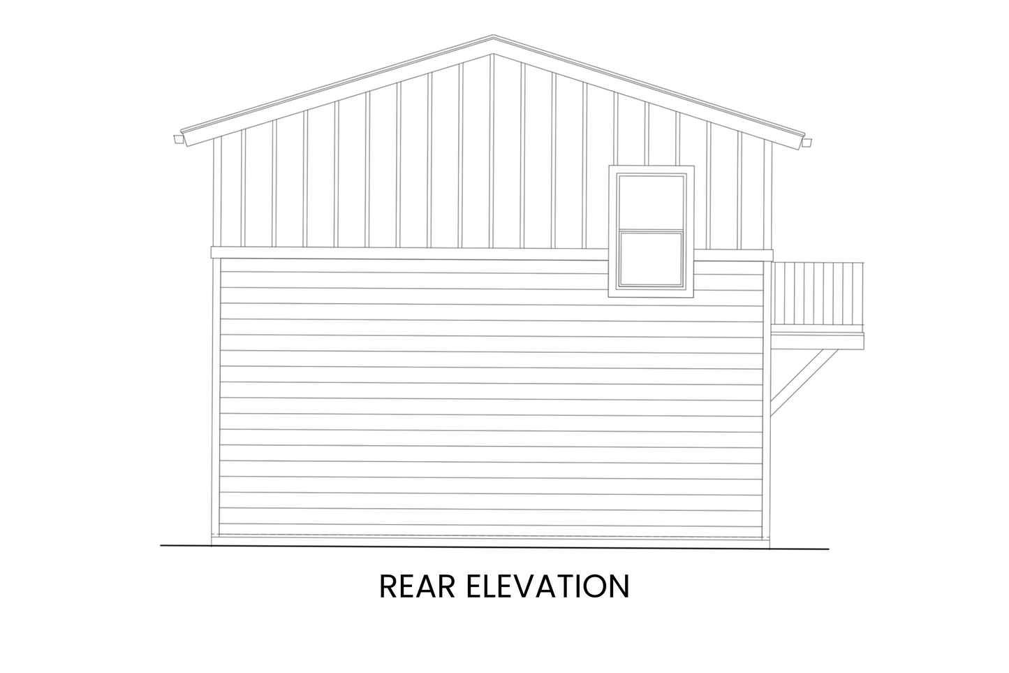 Two-Bedroom-Carriage-House-Plan-Garage-Level-Rear-Elevation-Rocky-Mountain-Plan-Company-Dandelion