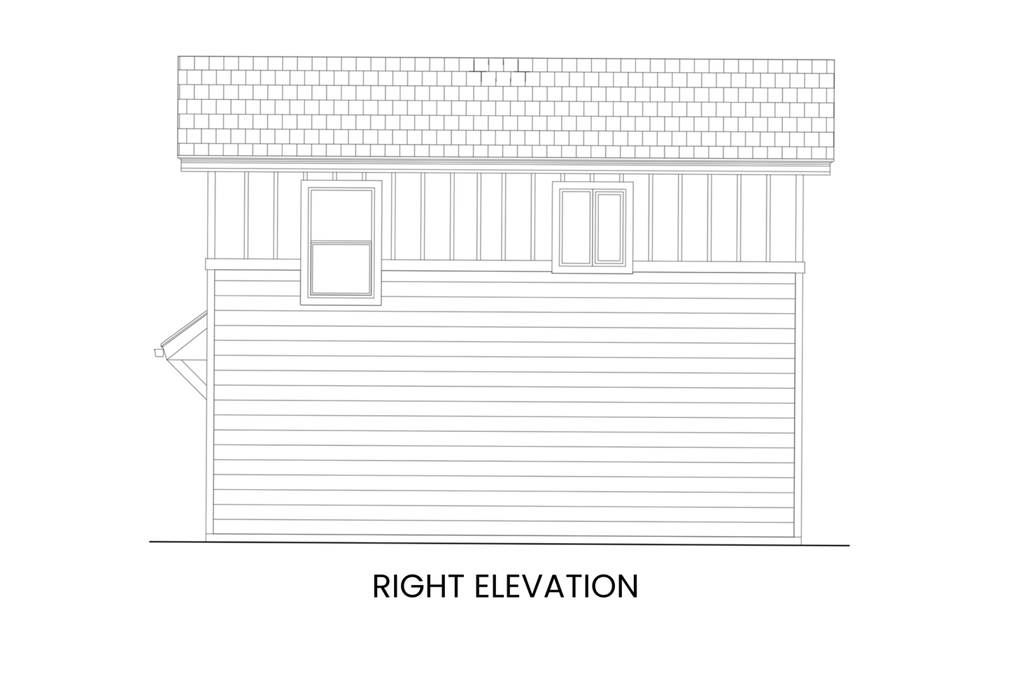 Two-Bedroom-Carriage-House-Plan-Garage-Level-Right-Elevation-Rocky-Mountain-Plan-Company-Dandelion