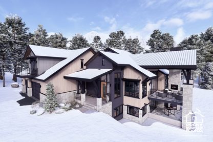 Ultimate-Vacation-Lodge-Plan-with-Guest-Suites-Snowy-Exterior-Rocky-Mountain-Plan-Company-Meadow-Creek